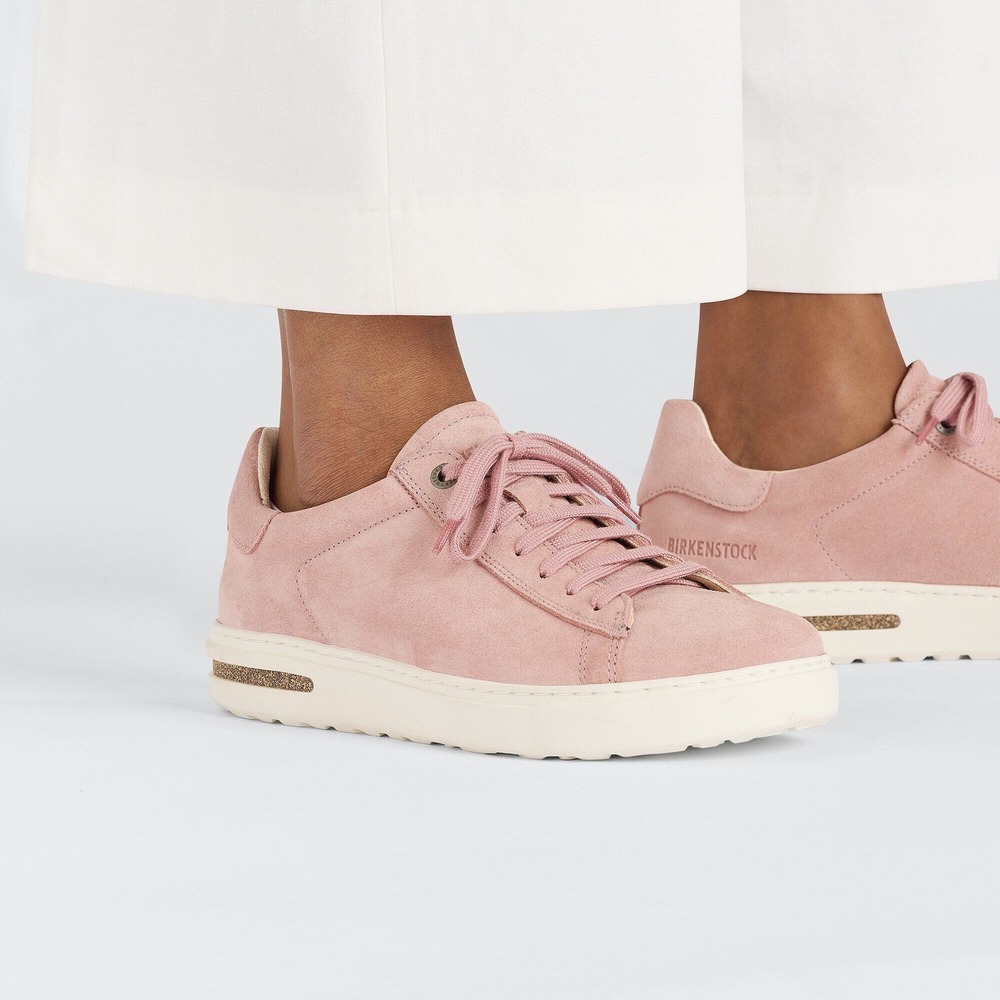 Birkenstock Bend Low Suede Sneakers Rose Pink Lace Up Shoes Womens 11 EU 42